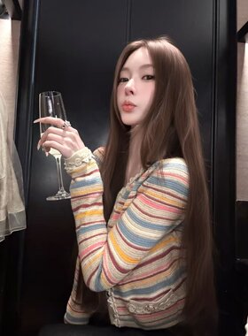 时尚百搭小香花边针织开衫外套