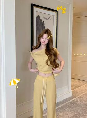 【惬意时光】文文私服 华夫格设计感甜美风套装汉服预WWC6TZ0653