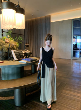 《松弛一下》文文私服 设计感时尚阔腿休闲裤中式预WWC6XXK0764