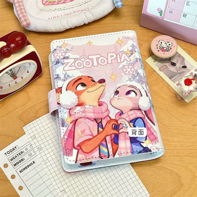 新款疯狂动物城A6防水PU活页本