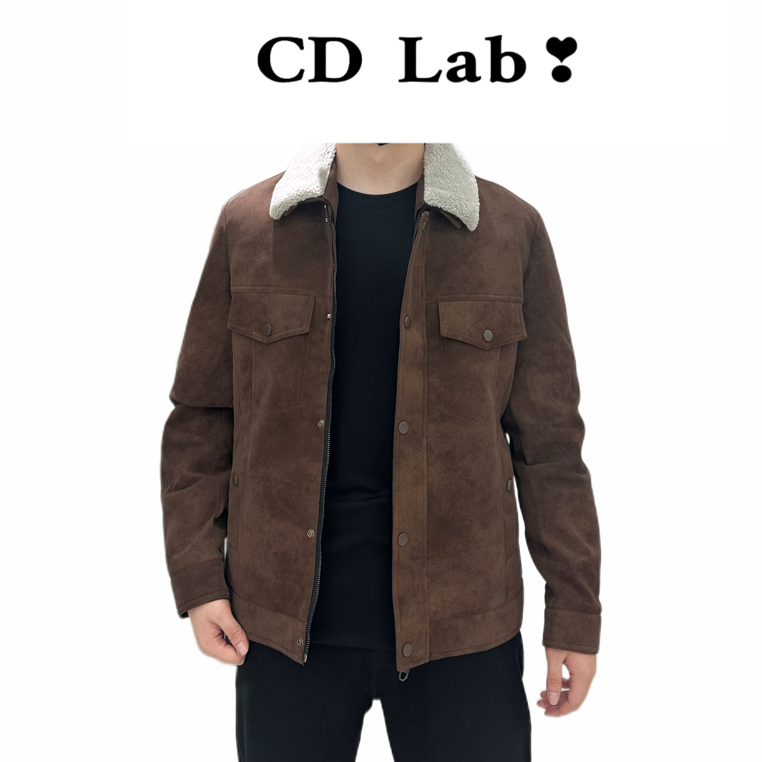 翻领商务休闲90绒子麂皮羽绒服