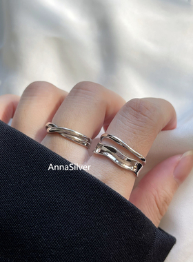 戒指通体S925纯银双层