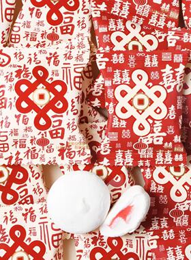 龙客福喜多多夹心棉花糖结婚婚庆高颜值喜糖婚宴摆盘招待糖果零食