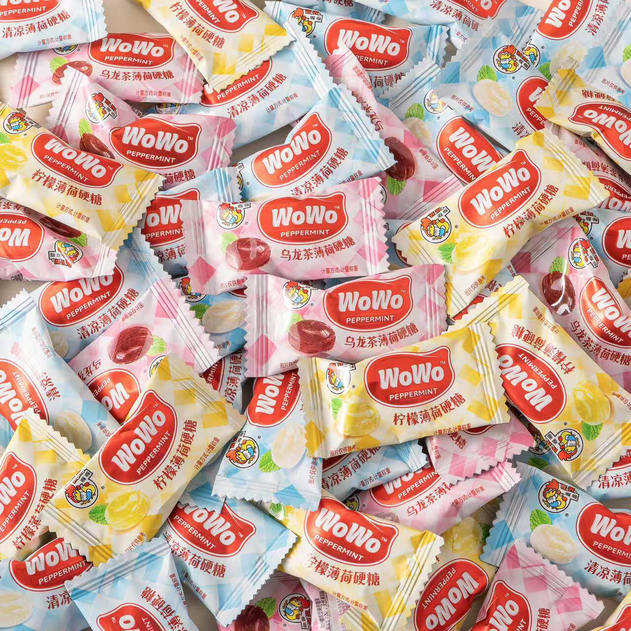 喔喔薄荷硬糖多口味可选结婚婚庆喜糖批发年货招待解馋糖果小零食