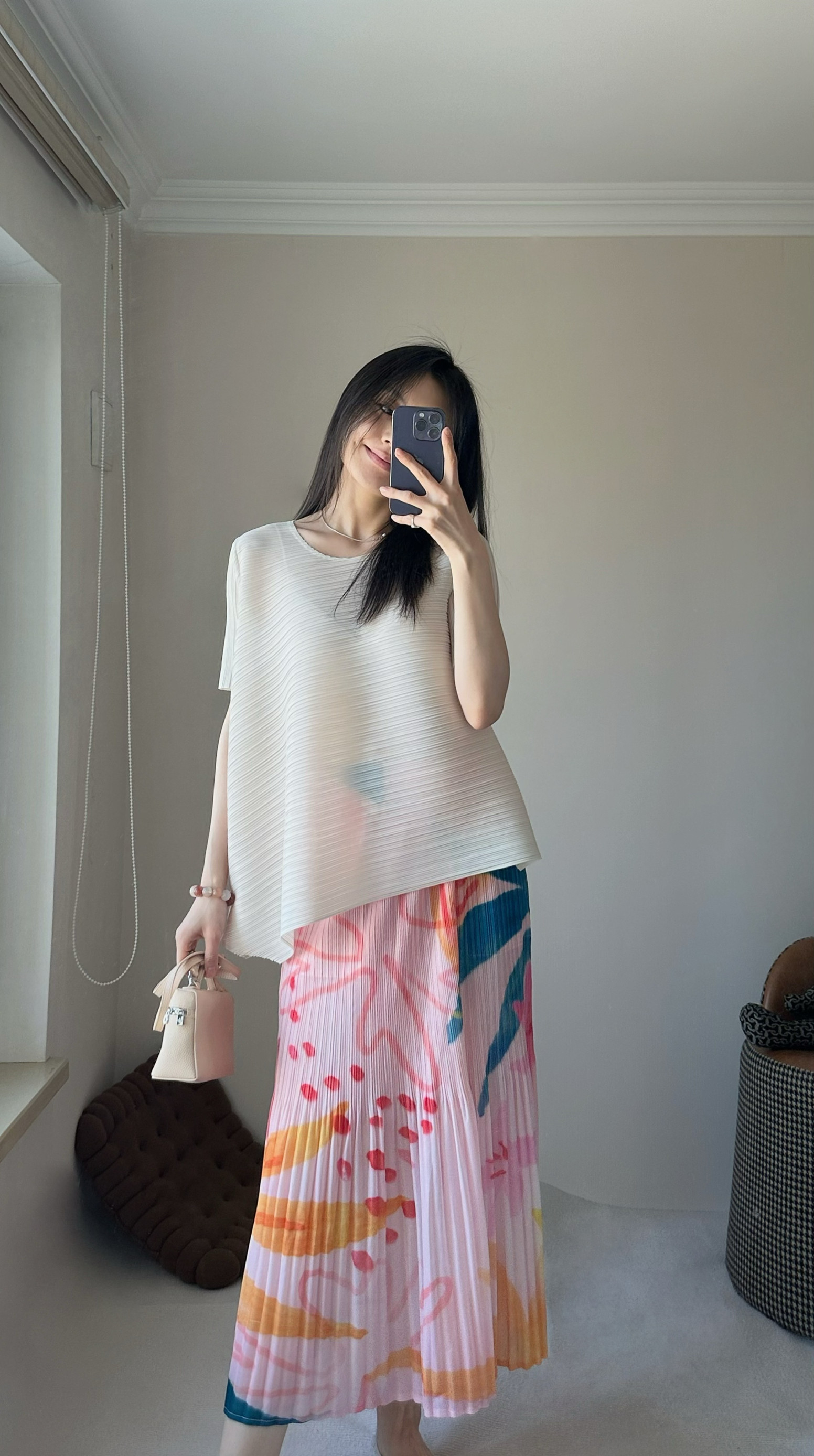 TVTV 小花园～褶皱粉色花朵抽象印花伞裙长裙廓形短袖套装,女装/女士精品,半身裙,淘宝优惠券,粉丝福利购,淘宝优惠卷