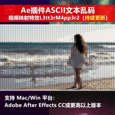 AE插件ASCII文本乱码艺术视频映射特效 L3tt3rM4pp3r2支持Win/Mac