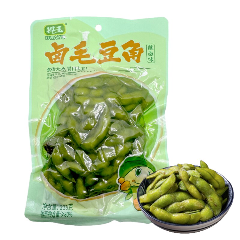 铧玉辣卤毛豆角238g/袋开袋即食下酒菜凉菜追剧休闲零食香辣可口