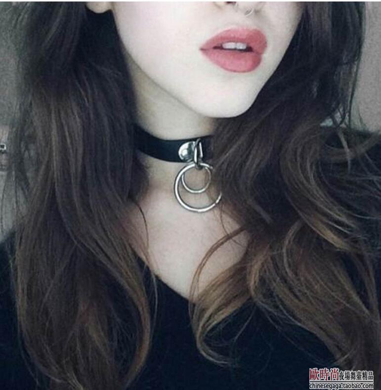 欧美夜店酒吧演出服朋克风皮项圈