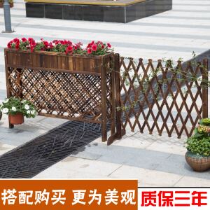 防腐木花箱酒店装饰围栏花盆挂架爬藤长方形网格花槽饭店隔断花架