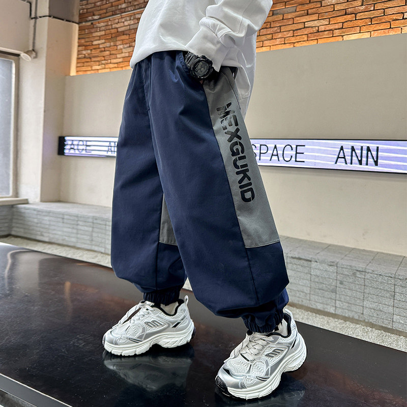春装男童工装裤2026新品韩版春秋款纯棉长裤中大童休闲秋季运动裤