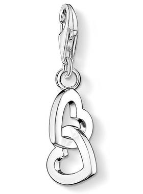 交织的心形吊坠龙虾扣挂坠吊饰欧美个性时尚银饰轻奢小众首饰品