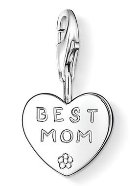 BEST MOM 好妈妈心形吊牌吊坠挂坠个性时尚配饰银饰轻奢小众首饰