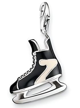 春夏新款时尚冰刀鞋吊坠925银珐琅黑白色潮人女神节礼物首饰项坠