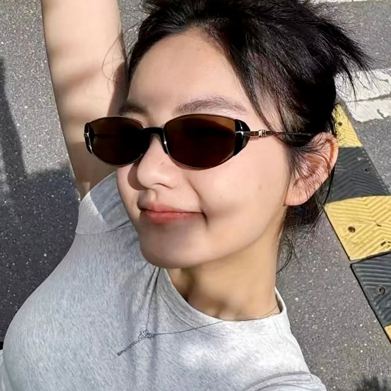 茶棕色复古美式小脸太阳眼镜气质
