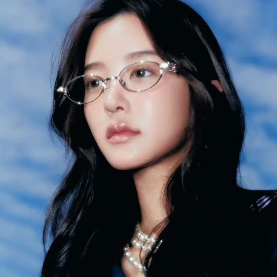 2025纯欲风jennie同款镶钻眼镜框