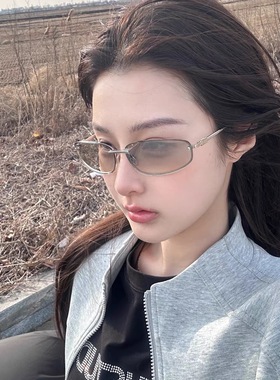 欧美风金属猫眼墨镜女Y2K高级感