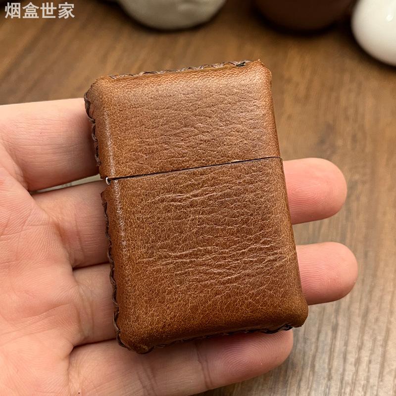 佐罗盔甲902S煤油打火机皮套打火机皮壳疯马皮牛皮保护套手工缝制
