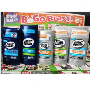 美国 Right Guard男士止汗香体膏/啫喱DEODORANT ANTIPERSPIRANT