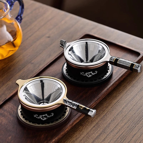 304不锈钢大马士革钢茶滤器套装
