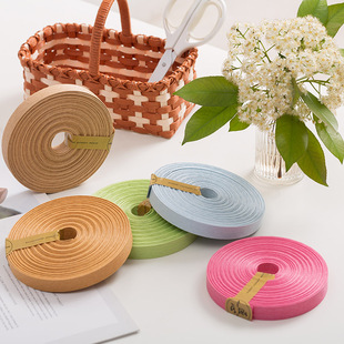 宽纸藤10米纸绳编织材料出口日本34色手工劳技课材料仿藤编DIY