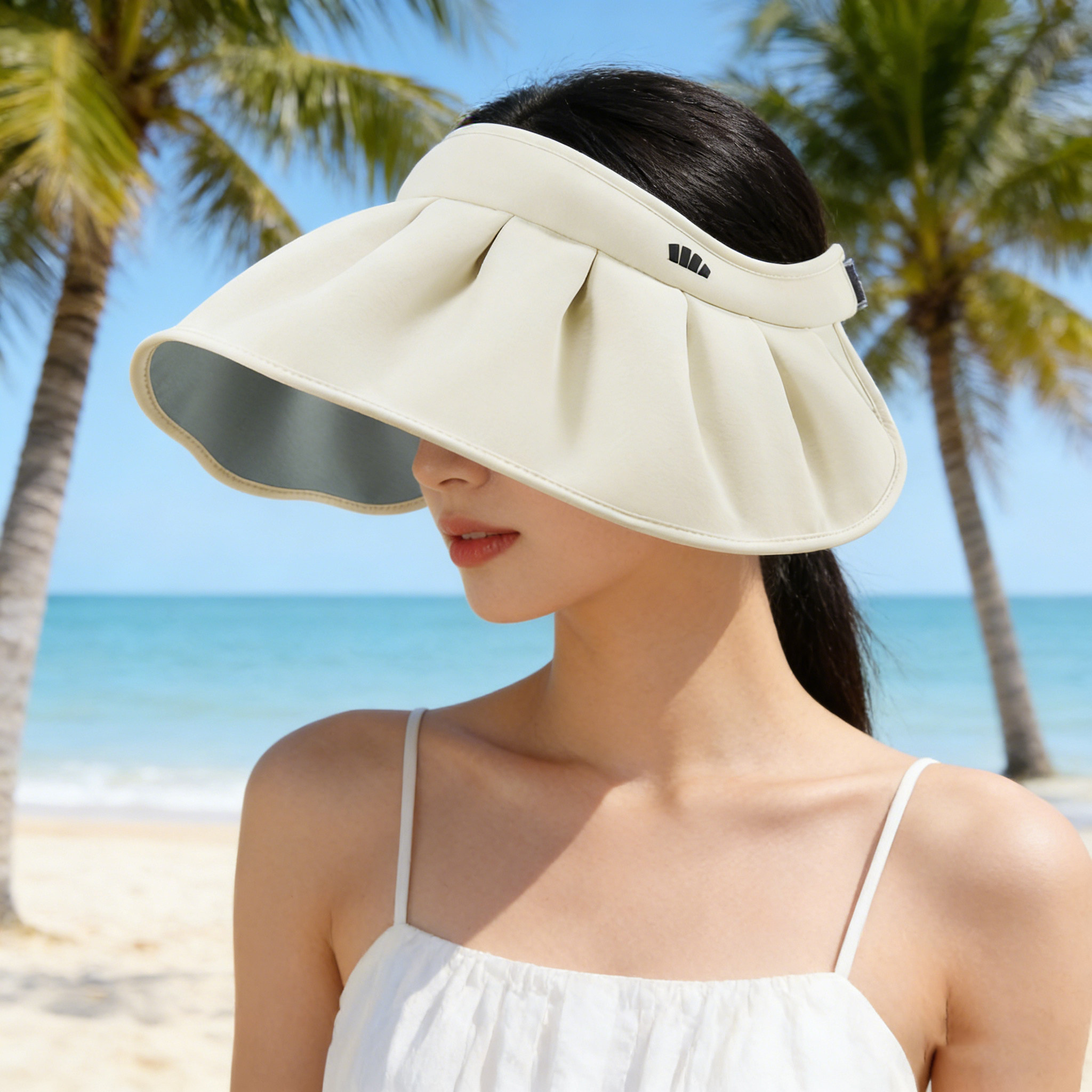 蕉下遮阳帽女防紫外线沙滩防晒帽骑车运动空顶太阳帽焦下贝壳帽子