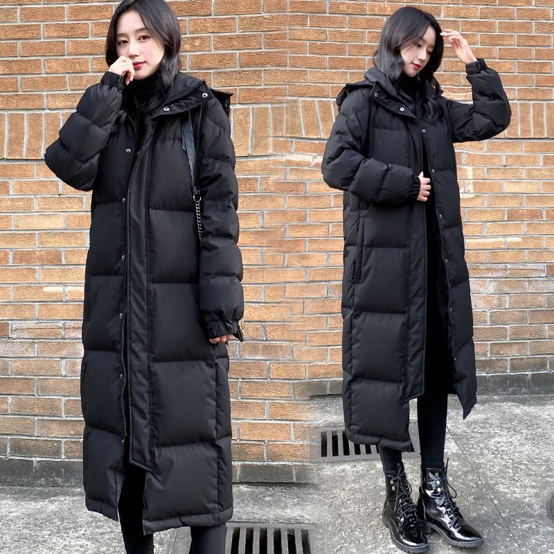 中长款羽绒棉衣棉服女冬新款过膝学生宽松大码加厚棉袄外套面包