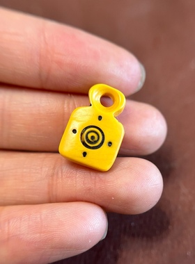 老黄料器咒点牌子吊坠侧挂卡子佛珠手串配饰配件西藏传文玩小元素