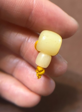 10mm牦牛骨驼骨分体三通迷你简洁素面奶白色大孔道藏传文玩配饰品