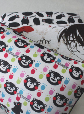 日单 拉链枕套 天鹅绒面料 乳胶枕 不掉毛熊本熊柯南kumaon猫