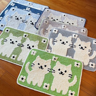 出口 萌萌小猫咪地垫 浴室垫子 宠物窝垫家用脚垫子门垫