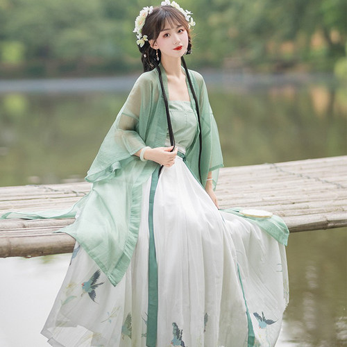 宋制春秋季古筝演出服礼服女汉服