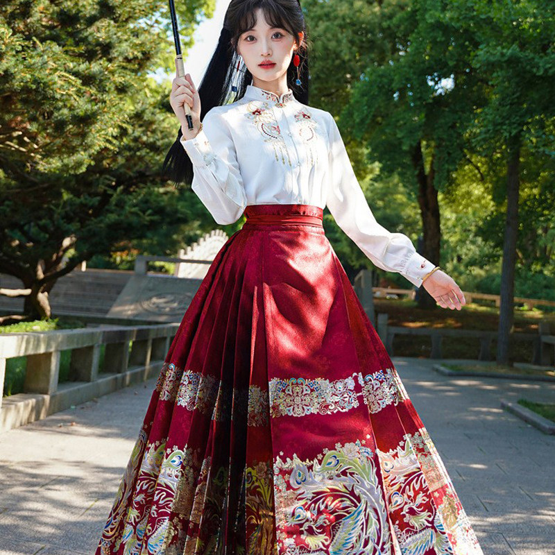 春季新中式马面裙套装日常可穿成人礼礼服毕业18岁初中生女孩汉服