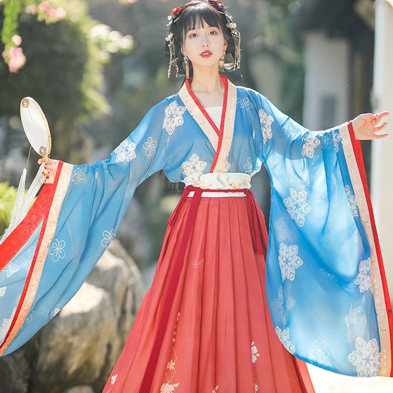 古装宋朝公主宋代宋制古筝演出服中国风束腰超仙初中学生少女汉服