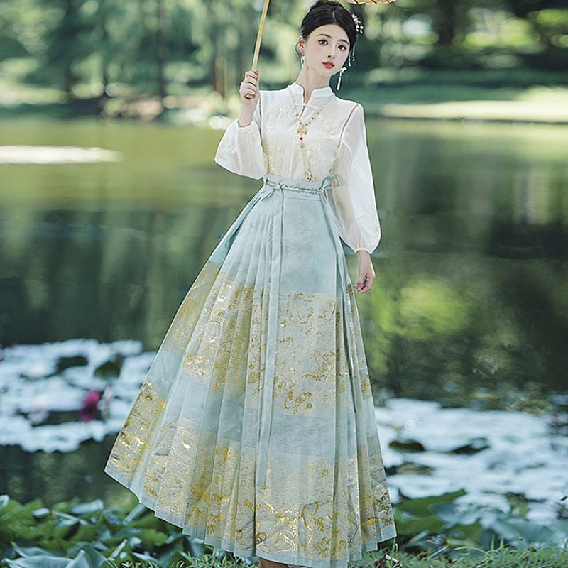 新中式马面裙套装中国风古筝演出服成人礼礼服18岁初中生少女汉服,女装/女士精品,汉服套装,淘宝优惠券,粉丝福利购,淘宝优惠卷