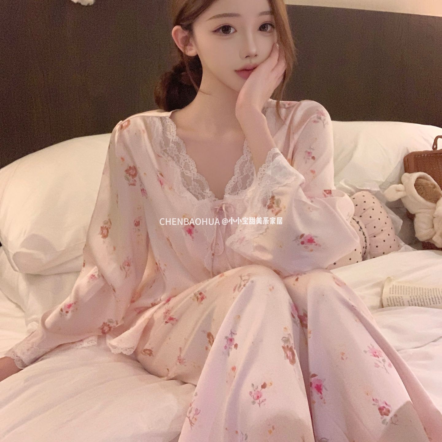 甜美仙女温柔风女人味睡衣图片