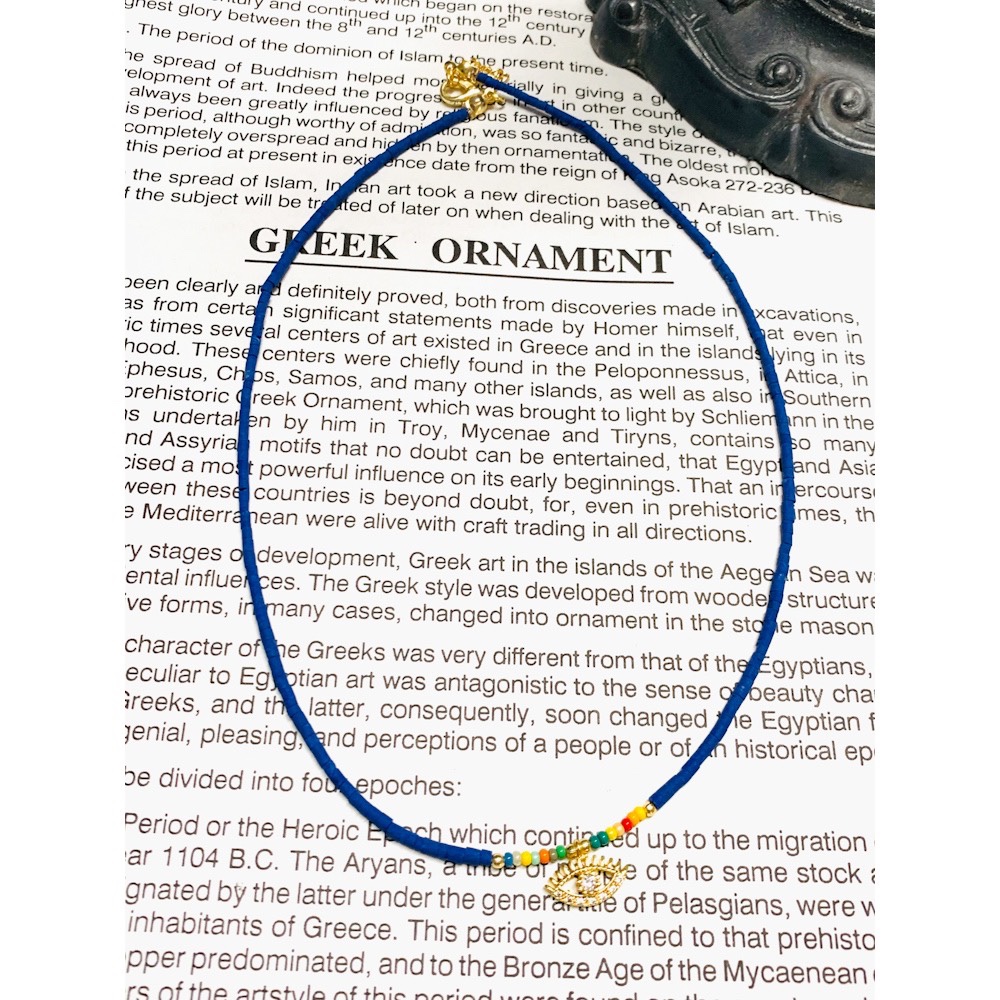 土耳其产串珠蓝眼睛y2k项链