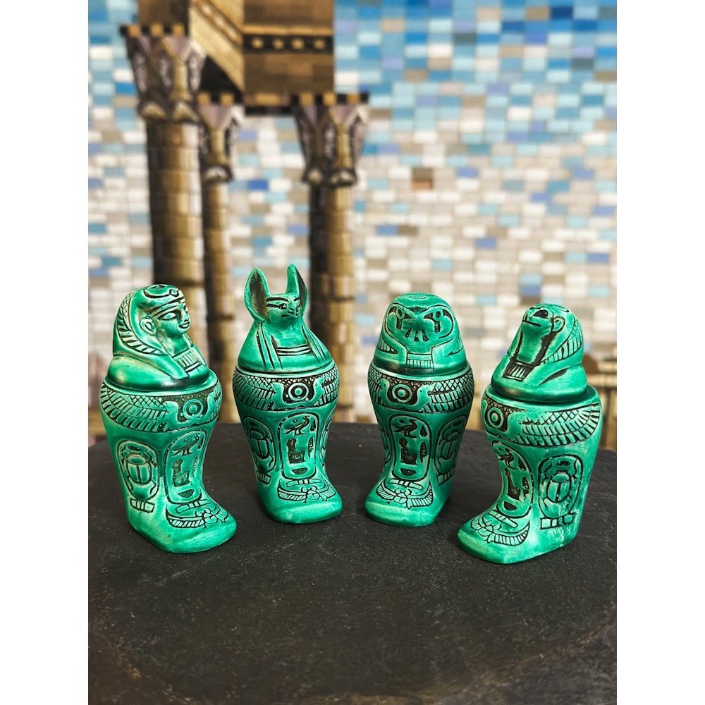 现货稀有款埃及卢克索产博物馆卡诺皮克罐雕像大号可打开 一套4个,家居饰品,装饰摆件,淘宝优惠券,粉丝福利购,淘宝优惠卷