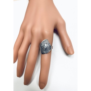 现货超酷暗黑系古埃及托勒密罗塞塔猫神手工银戒贝斯特 埃及银饰