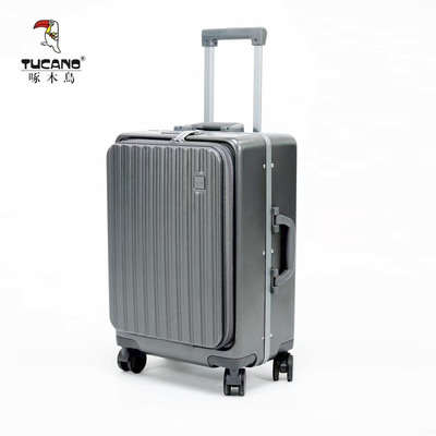 TUCANO啄木鸟侧开盖电脑层行李箱万向轮密码拉杆箱20寸登机旅行箱