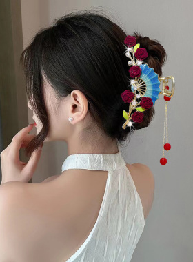 气质玫瑰流苏头发抓夹