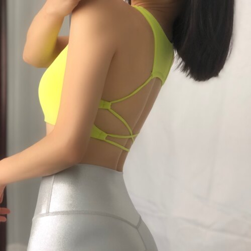 亮色带胸垫健身背心特色交叉美背