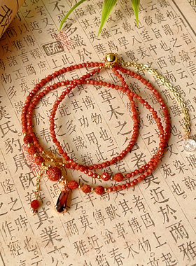 许愿/超闪金砂石 2mm切面极细多层三圈手串手链 项链闺蜜女