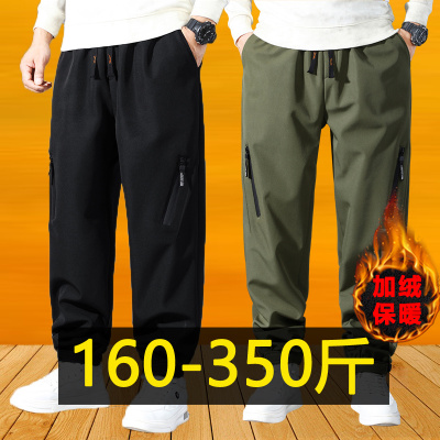 特大码300斤加绒软壳冲锋裤男加肥加大胖子防风保暖工装休闲长裤