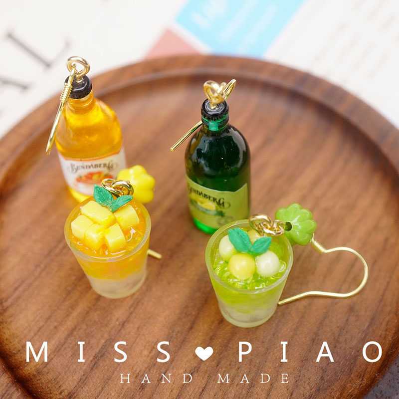 miss朴|夏日冰饮独家微缩银耳环