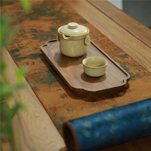 加厚民族风棉麻油画印花小茶席