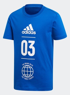 Adidas/阿迪达斯正品童装男小童中大童休闲运动短袖T恤DV1706