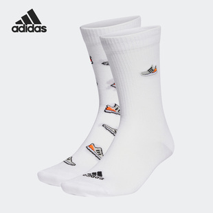 高筒男女两双装 新款 运动袜子HT3459 阿迪达斯正品 Adidas