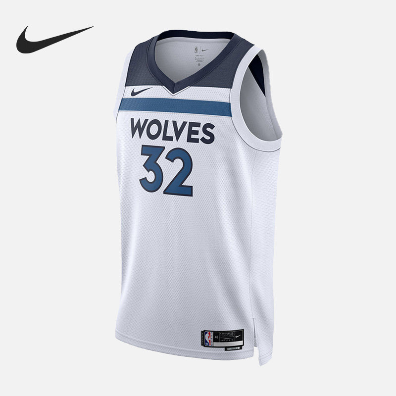 Nike/耐克正品夏季明尼苏达森林狼队男子运动球衣DN2085-100