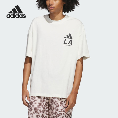 Adidas/阿迪达斯正品2025夏季款男女经典针织印花宽松短袖JX9125