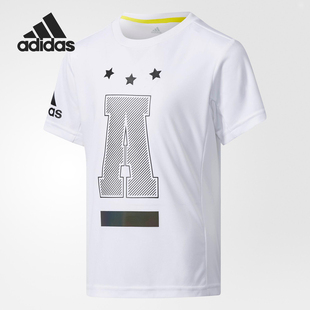 Adidas 小童圆领训练运动印花短袖 T恤 BR6114 阿迪达斯正品